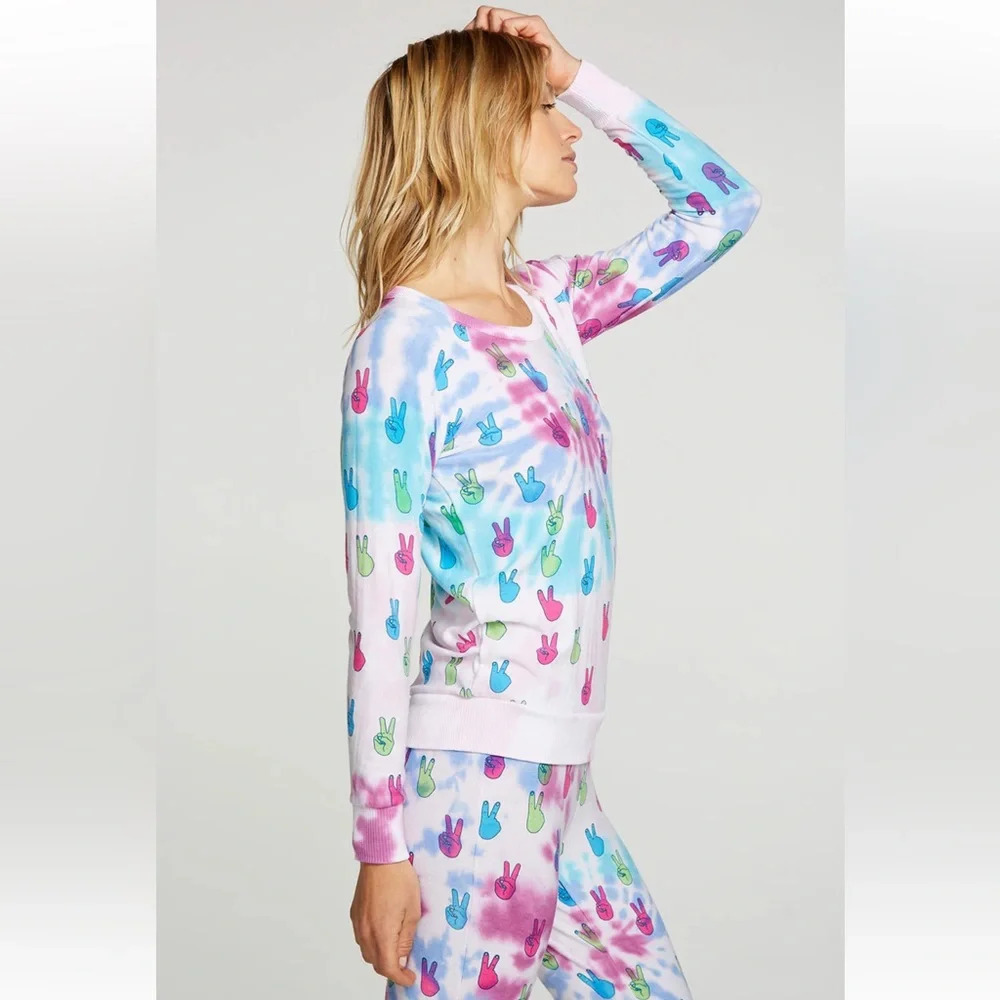 Chaser Tie Dyed Peace Out Pullover - Picture 3 of 5